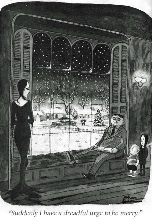 A Christmas Card By Charles Addams - Neatorama