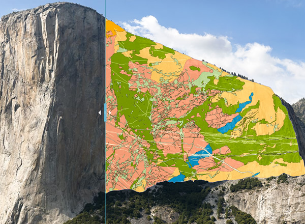 Bedrock map. 3d Geography. Geology Earth nowadays. First Map in Rock.